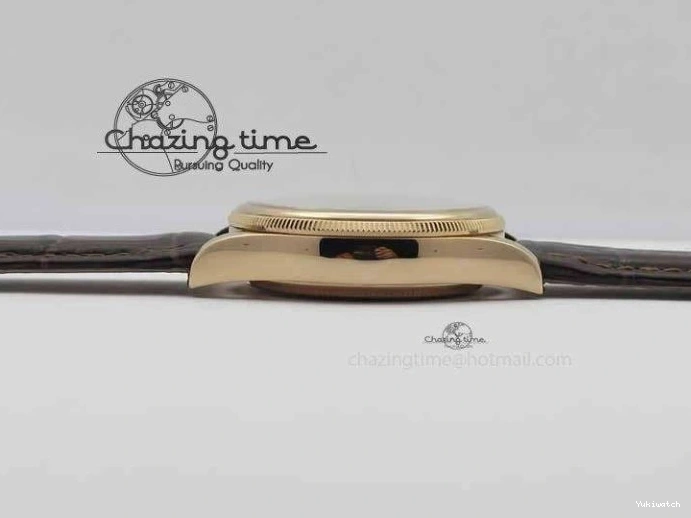 Brown On VF Date Best Cellini Dial A3165 White Strap RG Stick Markers Leather Edition 0104